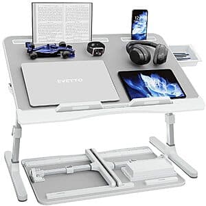 23.6" Evetto X-Large Adjustable Laptop Bed Desk w/ Storage Drawer (2 Colors) $30 + Free S&H