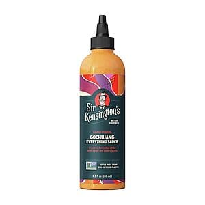 8.3 oz bottle of Sir Kensington's Gochujang Everything Sauce with Korean-inspired red sauce visible through clear packaging.