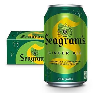Seagram's Ginger Ale 12-pack of 12-oz cans in classic green and white packaging.