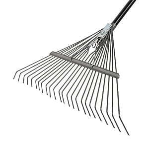 62" Fiskars Metal Tine Fiberglass Handle Leaf Rake $22