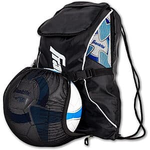 Franklin Sports Deluxe Soccer Drawstring Sackpack w/ Ball Holder (Black) $7.75