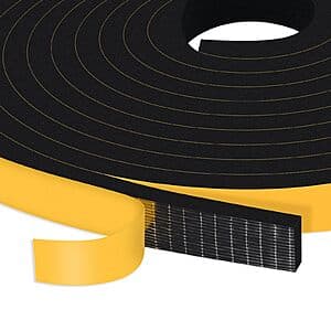 1/2" x 1/4" x 26' Bonison Weather Stripping Door Seal Strip Tape Insulation (Black) $5