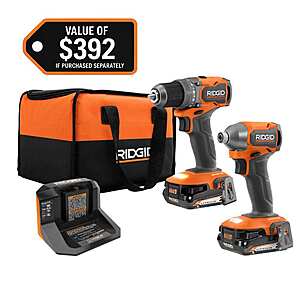 RIDGID 18V SubCompact Brushless Drill/Driver, Impact Driver w/ 2x 2Ah Batteries & Charger $139 + Free Shipping
