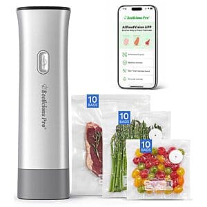 Beelicious Pro VacSense 75kPa Handheld Vacuum Sealer + 30 Reusable Bags $19.50
