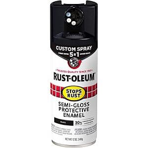 12oz. Rust-Oleum Stops Rust Custom 5-in-1 Spray Paint (Semi-Gloss Black) $5