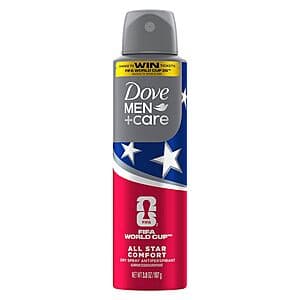 3.8-Oz Dove Men+Care All Star Comfort Dry Spray Antiperspirant $2.70 w/ S&S