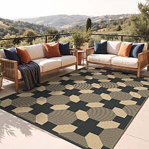 6' x 9' KUETH Plastic Straw Foldable Outdoor Rug (2 Colors) $20