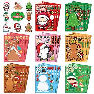 24-Sheets HSHFAMIIY Kids' Christmas Craft Stickers $3.60