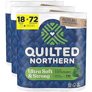 18-Count Quilted Northern Mega Rolls Toilet Paper (Ultra Soft & Strong) $14 w/ Subscribe & Save