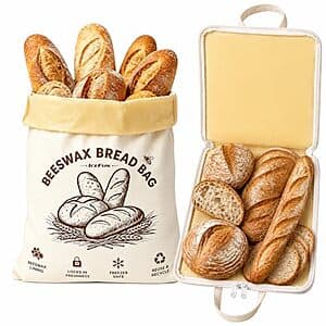 2-Pk IceFun Beeswax Bread Bag w/ U-Zipper & Dual Handles $12