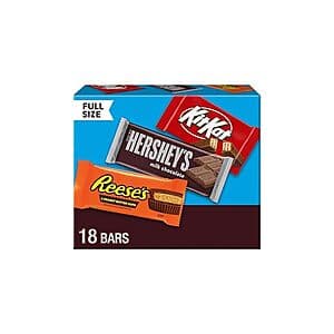 18-Ct Hershey's Full Size Candy Bar Assorted Variety Box (27.3-Oz Total) 4 for $36 & More + Free S&H w/ Prime