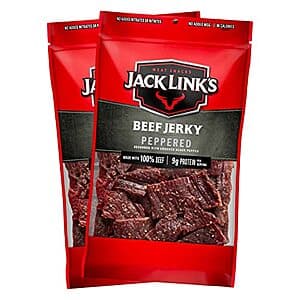 Select Accts: 2-Pk 9-Oz Jack Link's Beef Jerky (Peppered) $14.75 w/ S&S & More