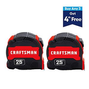 2-Pk 25' Craftsman Compact Easy Grip Tape Measure $17 + Free S&H