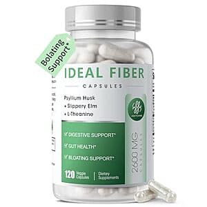 120-ct iMATCHME Psyllium Husk & Slippery Elm Fiber Supplement Capsules $6.40 w/ S&S