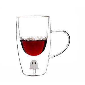 11.5oz Way to Celebrate Double Wall Coffee Glass Mug (Bat, Ghost or Pumpkin) $2.40