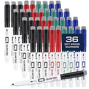 36-Pack Quartet Fine Tip Dry Erase Markers (Various) $4.20