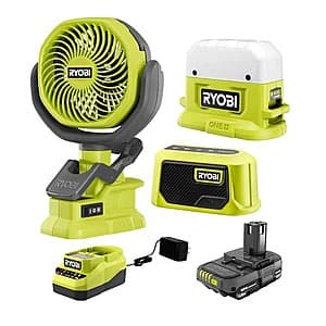Ryobi ONE+ 18V Campers Kit: Area Light, Bluetooth Speaker & Clamp Fan $65 + Free Shipping