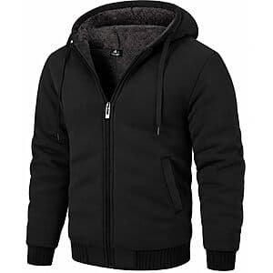 ZITY Men's Zip Up Fleece Sherpa Lined Hoodie (Various) $20