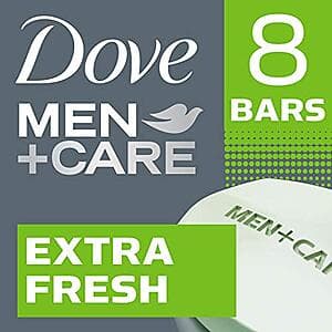 8-pk 3.75-oz DOVE MEN + CARE 3 in 1 Bar Cleanser (Extra Fresh) $9.70 w/ S&S