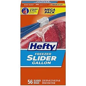 56-Count 1-Gallon Hefty Slider Freezer Storage Bags $6.10 w/ Subscribe & Save