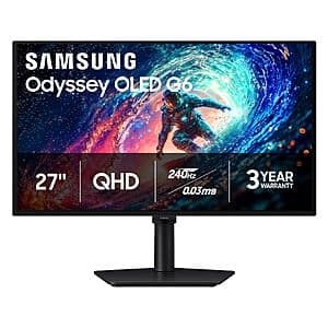 27" Samsung Odyssey G61SH QD-OLED 240Hz 0.03ms Gaming Monitor $400 + Free S&H