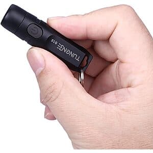 TUNENGE S15 Rechargeable 650 Lumen Keychain Flashlight (Black) $8.30