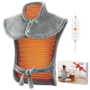 MaxKare Large Back & Shoulder Heating Pad w/ Auto Shut-off (Gray) $19