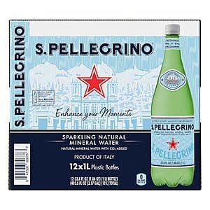 12-Pack 33.8-Oz S.Pellegrino Sparkling Natural Mineral Water $11.20 w/ Subscribe & Save