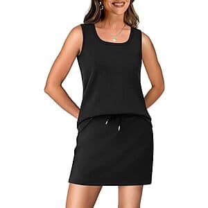 NIASHOT 2-piece women's tennis skort set in multiple colors, showing the coordinated top and skort pieces together.