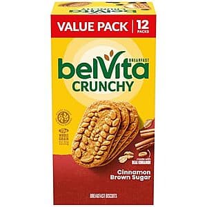 12-pk 1.76-oz Belvita Breakfast Biscuits (Cinnamon Brown Sugar) $4.85 w/ Subscribe & Save