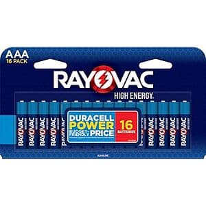 16-Count Rayovac High Energy AAA Batteries $3.45 w/ Subscribe & Save
