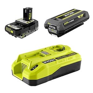 RYOBI ONE+ 18V/40V Kit w/ 18V 2Ah Batt, 40V 2Ah Batt, & Dual Platform Charger $119 + Free S&H