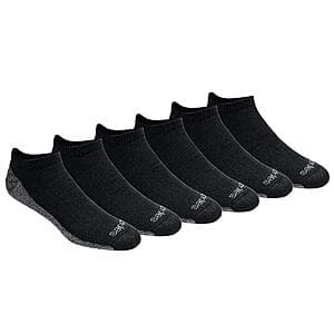 6-Pk Dickies Men's Dri-Tech Moisture Control No Show Socks (Black, M - XXL) $9