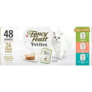 48-ct Twin Pack Purina Fancy Feast Petites Gourmet Gravy Wet Cat Food (Variety Pack) $15.65 & More w/ Subscribe & Save