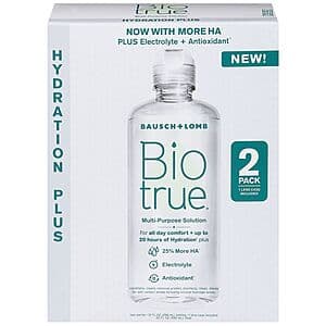 2-Pack 10-Oz Biotrue Hydration Plus Multi-Purpose Solution 2 for $14 + Free Store Pickup
