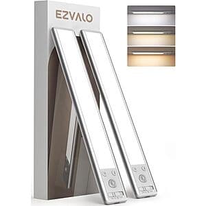 2-Pack 8" Ezvalo 2400mAh Rechargeable Under Cabinet Motion Lighting (Silver) $10