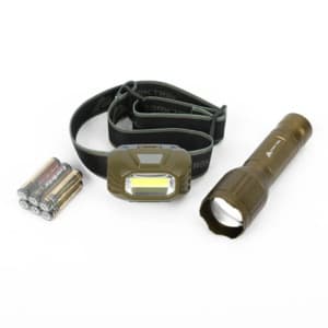 Ozark Trail LED 200 Lumen Headlamp & 300 Lumen Flashlight w/ Batteries (Green) $3.66 + Free S&H w/ Walmart+ or $35+