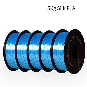 5-Pk GEEETECH 1Kg 1.75mm Silk PLA 3D Printer Filament $36.20 + Free S&H