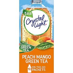 10-Count Crystal Light Sugar-Free On-The-Go Drink Mix (Peach Mango Green Tea) $1.20 w/ Subscribe & Save