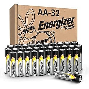 32-ct Energizer AA Batteries $13.60 w/ Subscribe & Save