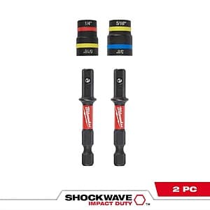 2-Pc Milwaukee SHOCKWAVE Impact-Duty Quik-Clear 2-In-1 Magnetic Nut Driver Set $12 + Free Shipping