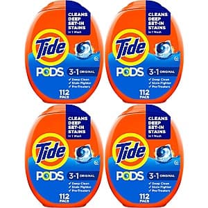 112-Count Tide PODS Laundry Detergent Pods (Original Scent) 4 for $63.25 w/ S&S + Free Shipping