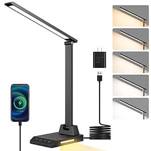 Prime Members: ShineTech Dimmable LED Desk Lamp w/ USB C Charging Port $13.75 + Free Shipping
