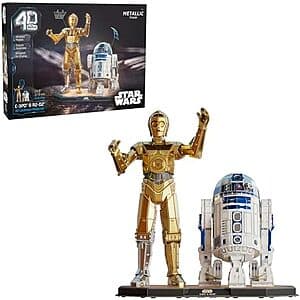 416-Piece 4D Build Star Wars: C-3P0 & R2-D2 Model Kit w/ Display Stand $18.50