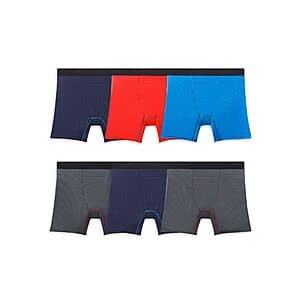 6-Pack Fruit of the Loom Men's 4-Way Stretch Boxer Briefs (Large Only, Colors May Vary) $13.60