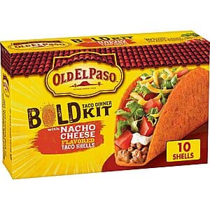 Select Accts: 9.5oz Old El Paso Taco Dinner Kit w/ 10 Nacho Cheese Shells $2.45 w/ S&S