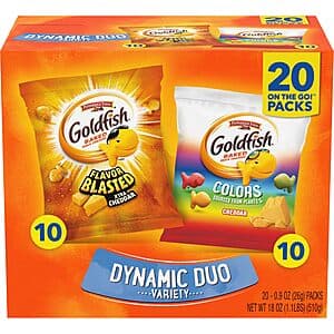 20-ct 0.9-oz Goldfish Dynamic Duo Variety Pack $5.35 w/ Subscribe & Save