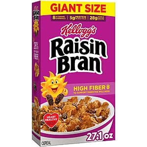 Kellogg's 27.1-Oz Raisin Bran Original Giant Size Breakfast Cereal $4.30 w/ S&S