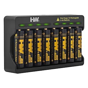 8-pk 3500mWh HW Rechargeable AA Batteries w/ Charger $13.20 w/ Subscribe & Save