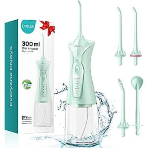 Prime Members: COSLUS 300ml Cordless Water Dental Flosser Pick (Green) $10 + Free Shipping
